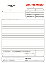 Custom Change Order Forms Printing