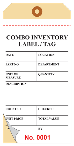 Custom Printed Combo Inventory Carbonless Tags