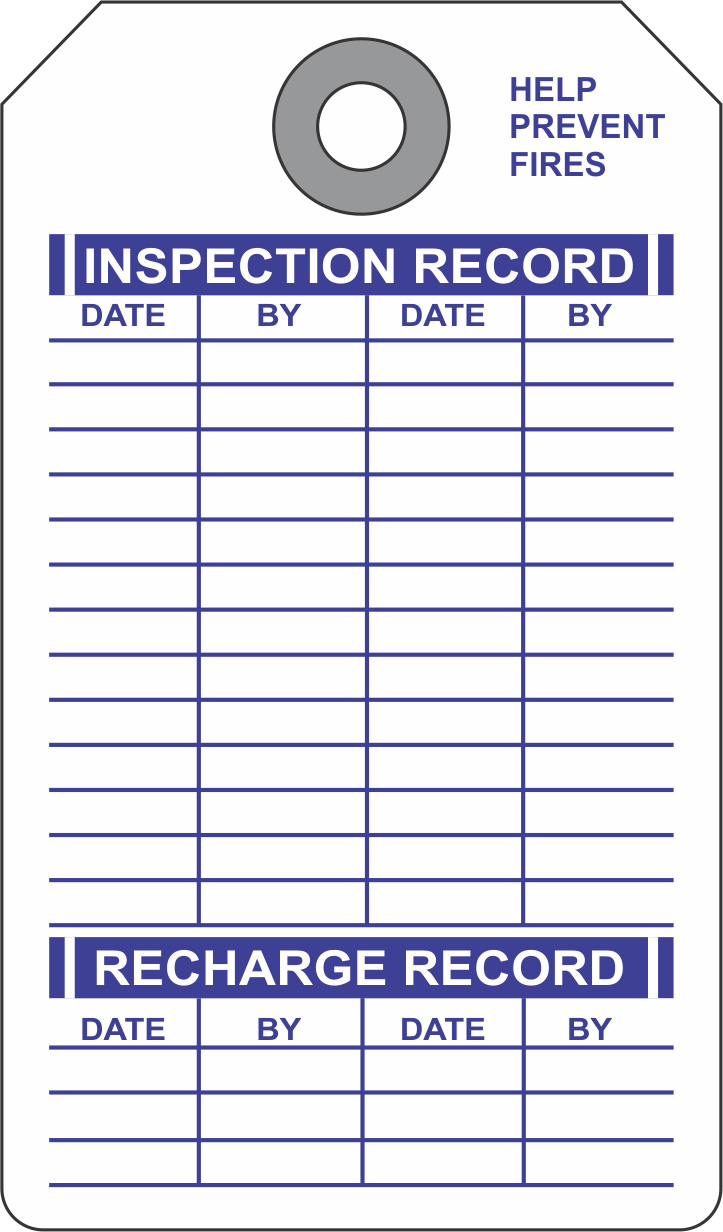 Custom Printed Monthly Fire Extinguisher Inspection Tags