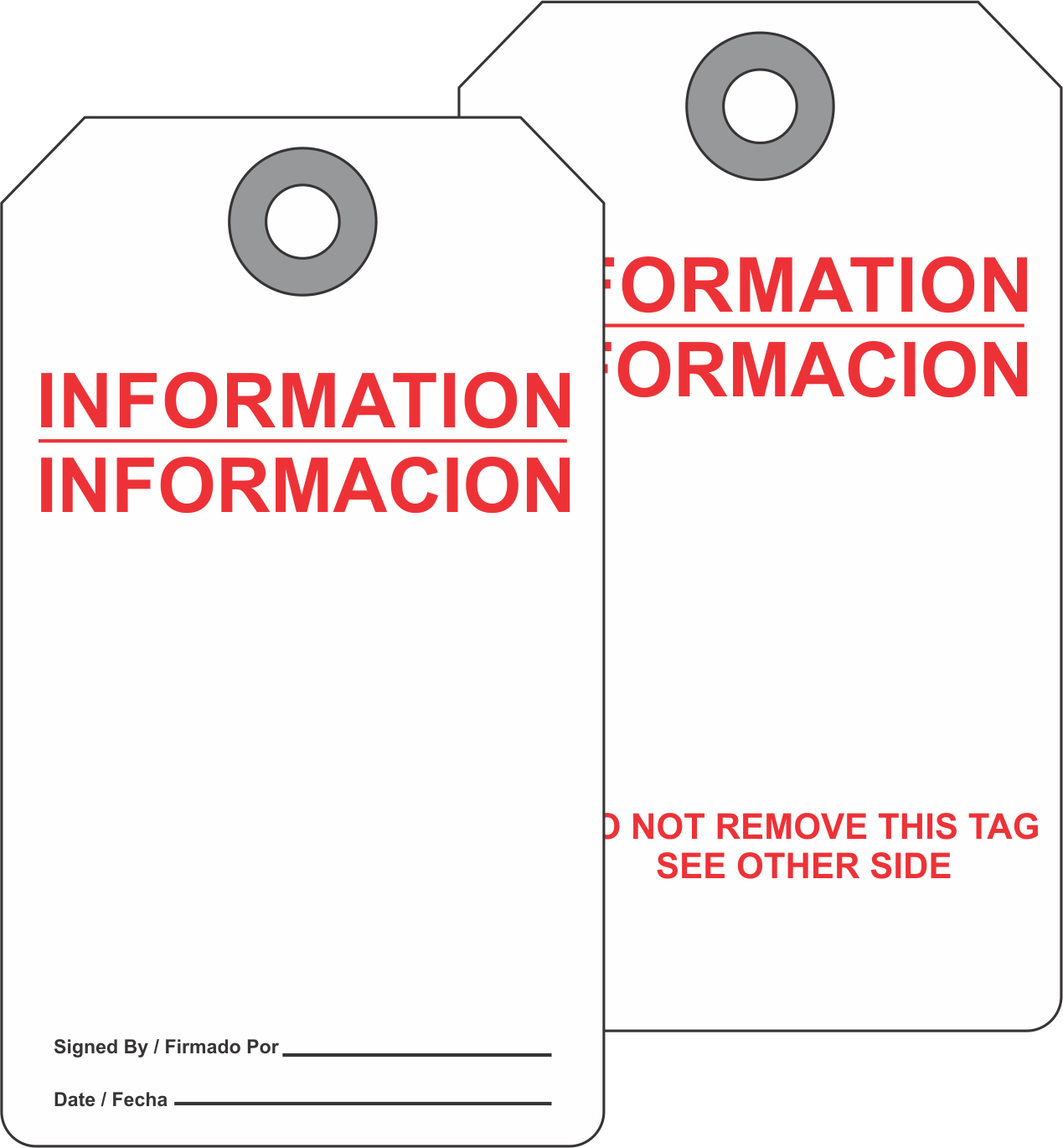 Custom Printed Accident Prevention Information Tag