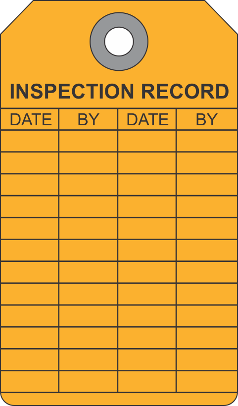 Custom Printed Inspection Record Tags