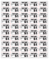 Custom Printed One Dollar Ticket Sheets Printing with Perforation