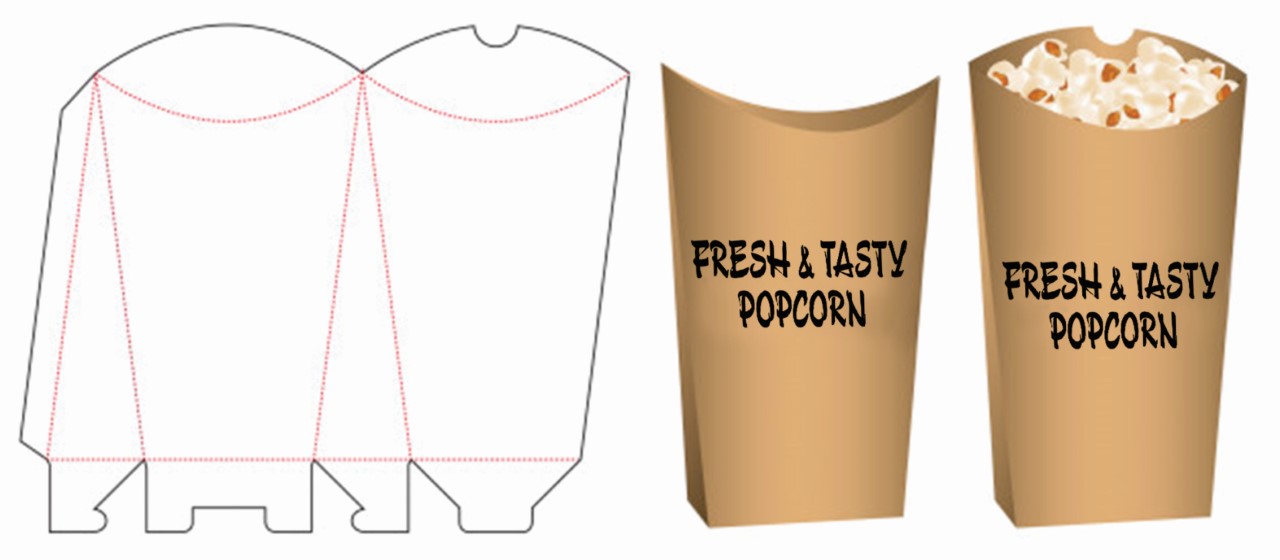 Fully Customized Designing & Printing of Pop Corn Boxes