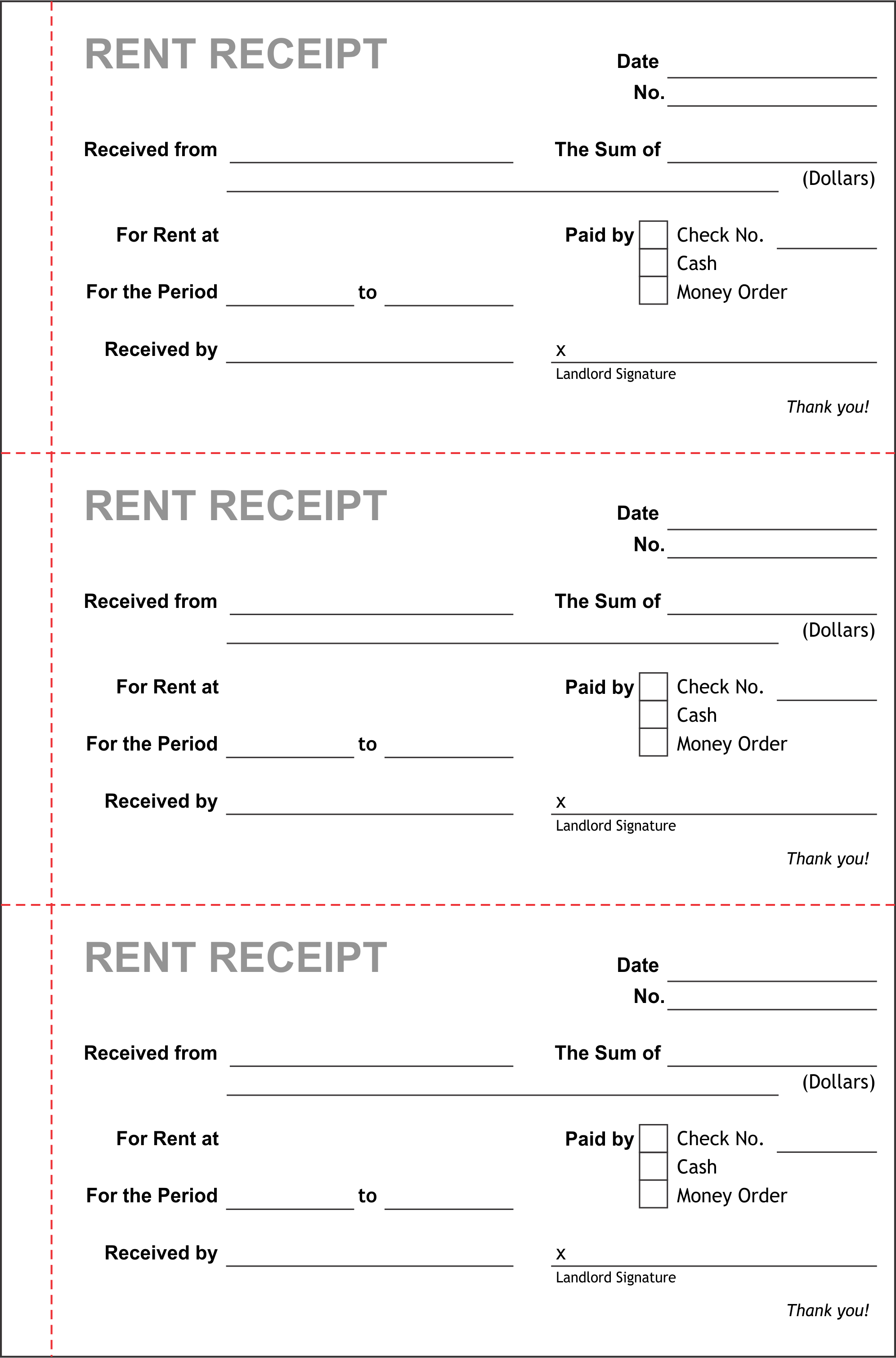 Custom Multi Page Rental Receipts