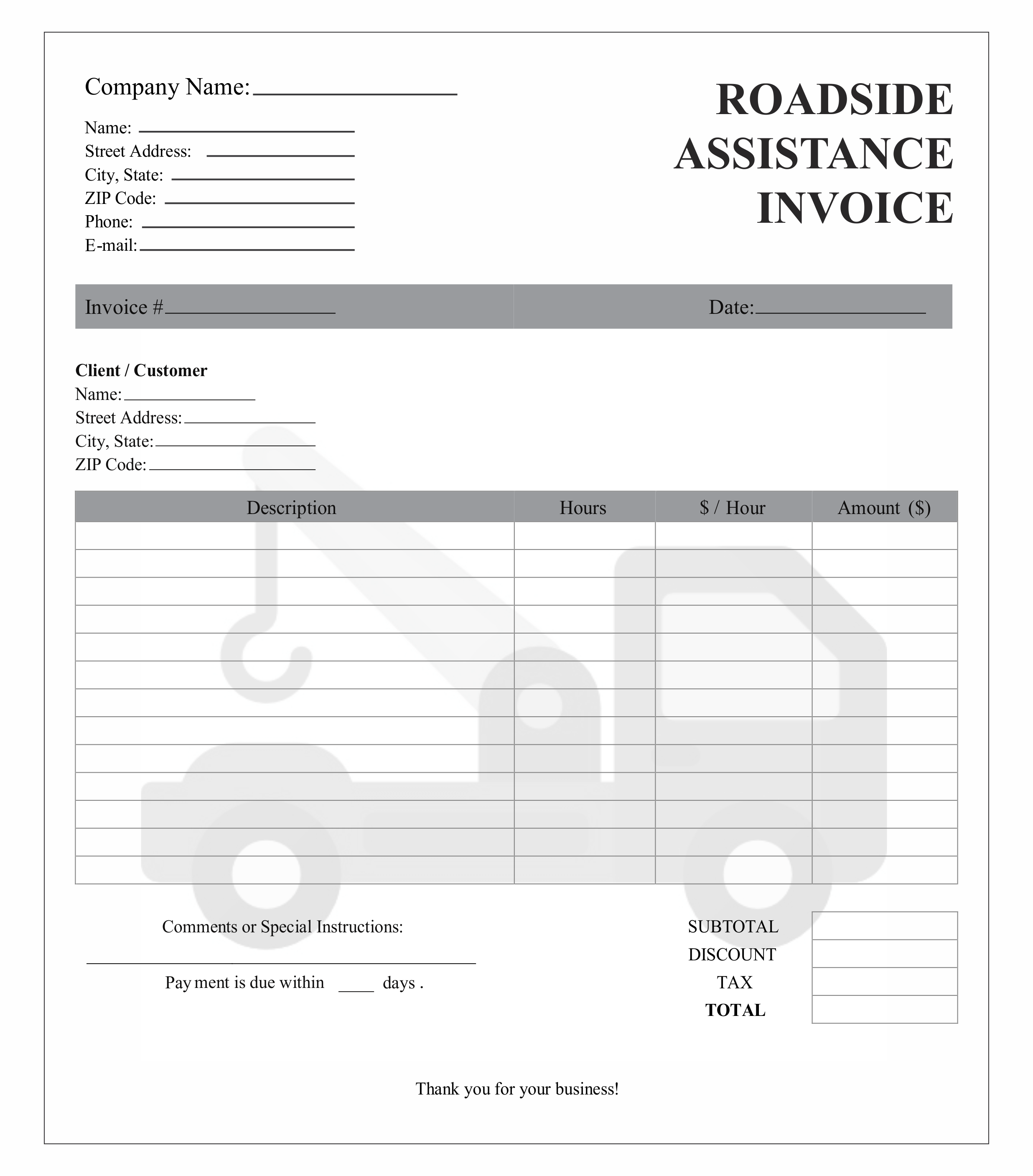 Custom Towing Service Receipts Printing EzeePrinting