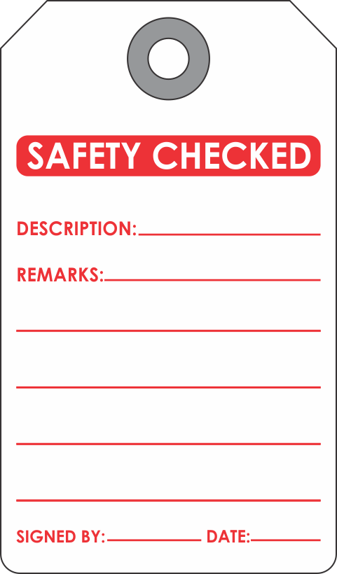 Custom Printed Safety Checked Inspection Tags