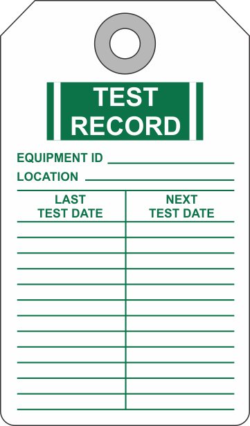 Custom Printed Test Record Tags