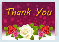 Custom Printing and Designing of Multicolor Roses Thank You Cards