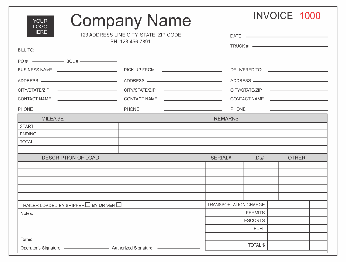 Truck Load Ticket Template Master of Documents