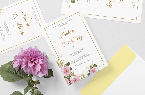 Get your Wedding Invitation Cards fully customized with Matching Envelopes